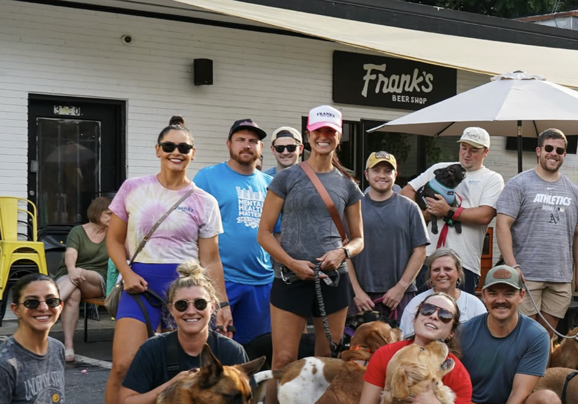 franks beer shop walk and run meetup with dog moms club charlotte